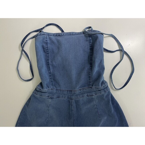 Derek Heart Pants - Derek Heart Denim Stretch Jumper Lace Up Back Women’s Sz M
